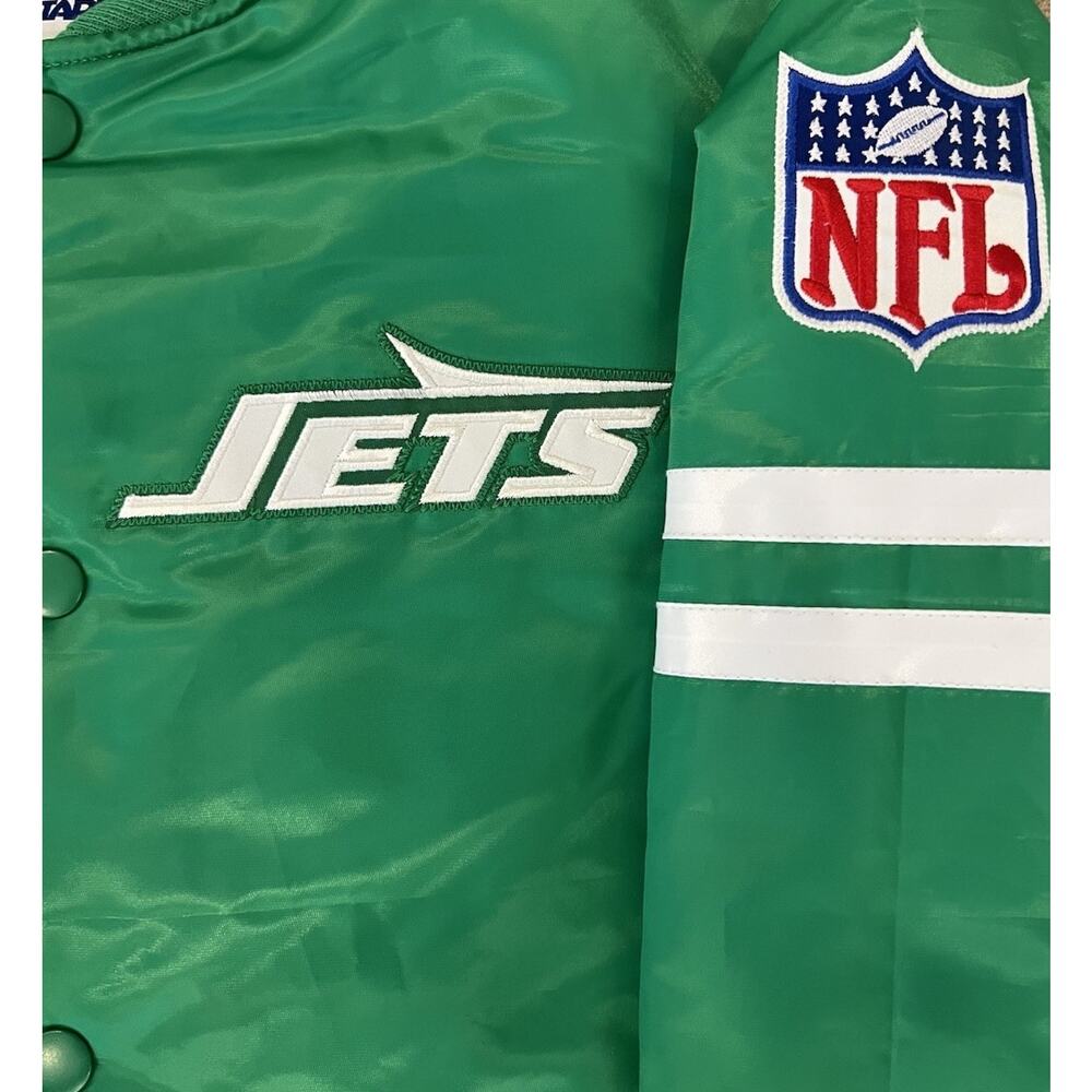 Size S - New York Jets Starter Satin Green Bomber Jacket💚 Brand New + 11 Pins! - Picture 2 of 9